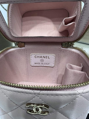 Chanel Small Vanity With Chain and Top Handle Bag Lambskin AP2198 Pink - Default Title - View 9