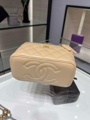 Chanel AP2303 Clutch With Chain in Lambskin gold balls Apricot - Default Title - View 4