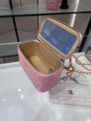 Chanel AP2303 Clutch With Chain in Lambskin gold balls Light Pink - Default Title - View 7