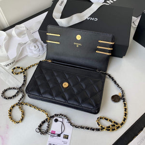 Chanel AP2508 Wallet On Chain Lambskin Shoulder Bag Black - Default Title - View 7