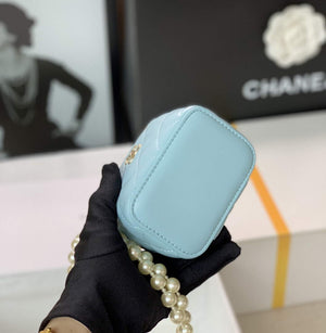 Chanel AP2581 Small Vanity with Chain lambskin Blue - Default Title - View 8