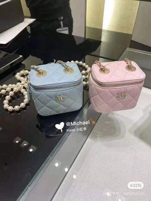 Chanel AP2581 Small Vanity with Chain lambskin Blue - Default Title - View 10