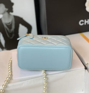 Chanel AP2582 Vanity with Chain lambskin Blue - Default Title - View 4
