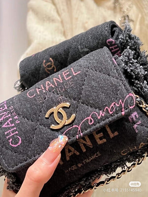 Chanel AP2623 Belt bag printed Denim gold Black - Default Title - View 7