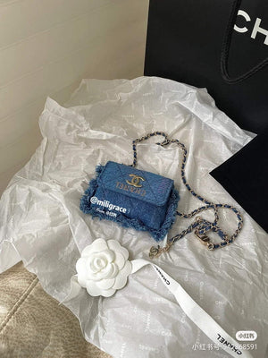 Chanel AP2623 Belt bag printed Denim gold Blue - Default Title - View 3