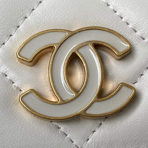 Chanel AP2635 Clutch With Chain Lambskin White - Default Title - View 3