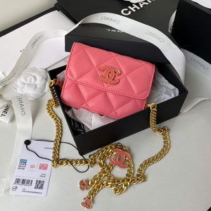 Chanel AP2635 Clutch With Chain Lambskin Pink - Default Title - View 1