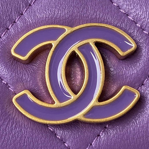 Chanel AP2635 Clutch With Chain Lambskin Purple - Default Title - View 3