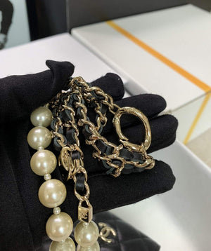 Chanel AP2654 Belt bag lambskin Imitation Pearls gold Black - Default Title - View 6