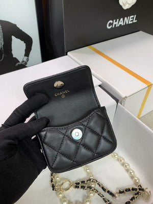 Chanel AP2654 Belt bag lambskin Imitation Pearls gold Black - Default Title - View 7