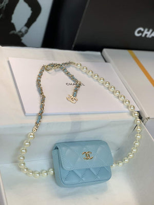 Chanel AP2654 Belt bag lambskin Imitation Pearls gold Light Blue - Default Title - View 5