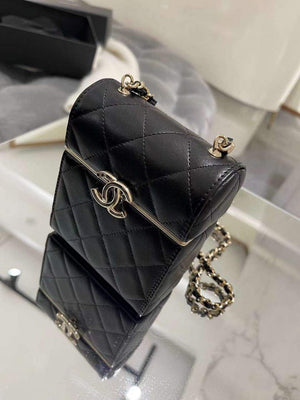 Chanel AP2656 Small box with chain lambskin Black - Default Title - View 1