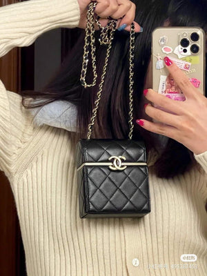 Chanel AP2656 Small box with chain lambskin Black - Default Title - View 5