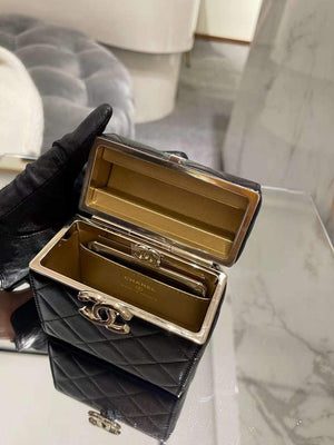 Chanel AP2656 Small box with chain lambskin Black - Default Title - View 8