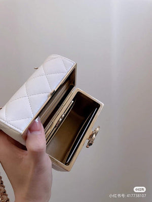 Chanel AP2656 Small box with chain lambskin White - Default Title - View 5