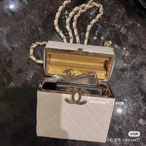 Chanel AP2656 Small box with chain lambskin White - Default Title - View 8