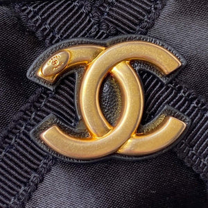 Chanel AP2669 Clutch with Chain Nylon Gros Grain Gold Black - Default Title - View 3