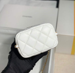Chanel AP2717 Small Vanity With Chain Lambskin Gold White - Default Title - View 4