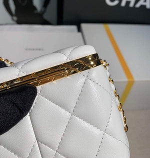 Chanel AP2717 Small Vanity With Chain Lambskin Gold White - Default Title - View 6