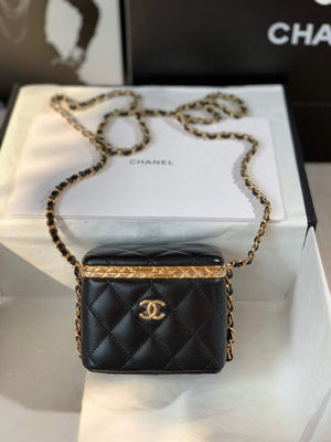 Chanel AP2717 Small Vanity With Chain Lambskin Gold Black - Default Title - View 1