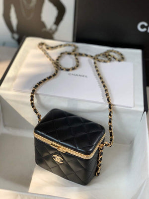 Chanel AP2717 Small Vanity With Chain Lambskin Gold Black - Default Title - View 2