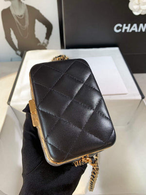 Chanel AP2717 Small Vanity With Chain Lambskin Gold Black - Default Title - View 5