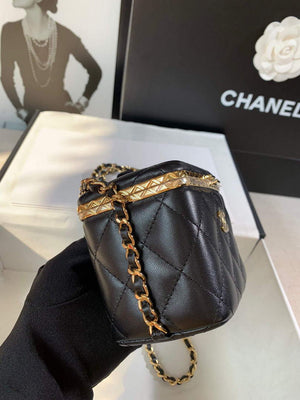 Chanel AP2717 Small Vanity With Chain Lambskin Gold Black - Default Title - View 6