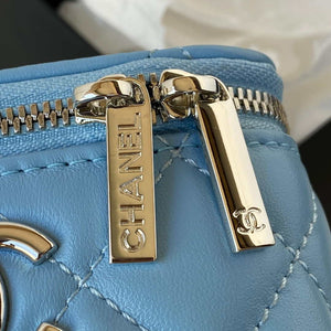 Chanel AP2718 Small Vanity With Chain Blue Lambskin - Default Title - View 4