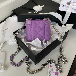 Chanel AP2718 Small Vanity With Chain Calfskin Purple - Default Title - View 2