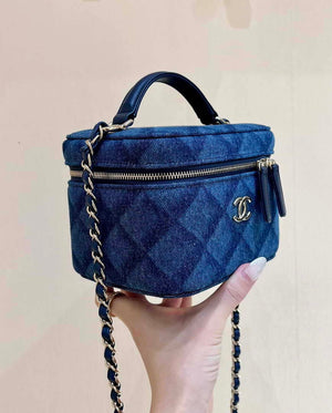 Chanel AP2718 Small Vanity With Chain Denim Blue - Default Title - View 2