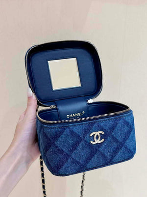 Chanel AP2718 Small Vanity With Chain Denim Blue - Default Title - View 6