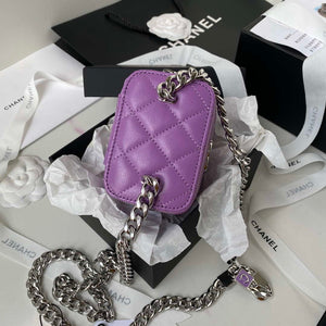 Chanel AP2718 Small Vanity With Chain Purple Lambskin - Default Title - View 6