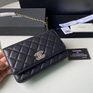 Chanel Classic Wallet on Chain Grained Shiny AP2734 black - Default Title - View 3