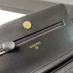 Chanel Classic Wallet on Chain Grained Shiny AP2734 black - Default Title - View 7