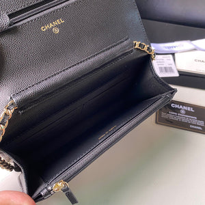 Chanel Classic Wallet on Chain Grained Shiny AP2734 black - Default Title - View 8