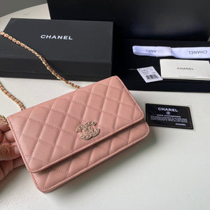 Chanel Classic Wallet on Chain Grained Shiny AP2742 Pink - Default Title - View 3