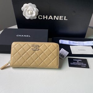 Chanel Flap Wallet Grained shiny calfskin AP2739 apricot - Default Title - View 1