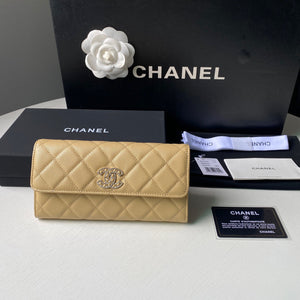 Chanel Long Flap Wallet Grained shiny calfskin AP2740 apricot - Default Title - View 1