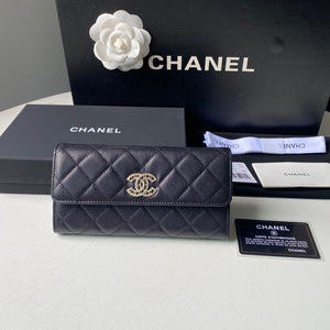 Chanel Long Flap Wallet Grained shiny calfskin AP2740 Black - Default Title - View 1