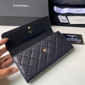 Chanel Long Flap Wallet Grained shiny calfskin AP2740 Black - Default Title - View 7