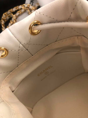 Chanel AP2750 Bucket Bag Shoulder Bag Lambskin White - Default Title - View 6