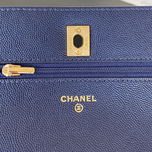 Chanel AP2840 Small Flap Bags Calfskin Navy Blue - Default Title - View 7