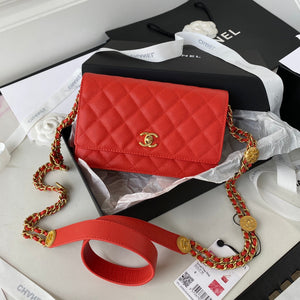 Chanel AP2840 Small Flap Bags Calfskin Red - Default Title - View 1
