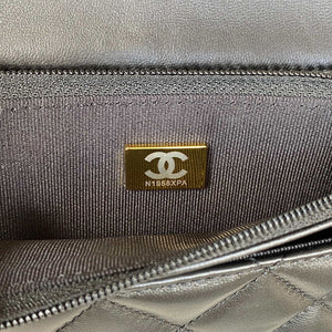 Chanel AP2844 Wallet on chain Lambskin bag with top handle Light gold Black - Default Title - View 9