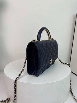 Chanel AP2844 Wallet on chain Lambskin bag with top handle Light gold Navy Blue - Default Title - View 3