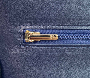 Chanel AP2844 Wallet on chain Lambskin bag with top handle Light gold Navy Blue - Default Title - View 7