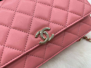 Chanel AP2844 Wallet on chain Lambskin bag with top handle Light gold Pink - Default Title - View 4