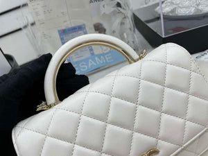 Chanel AP2844 Wallet on chain Lambskin bag with top handle Light gold White - Default Title - View 3