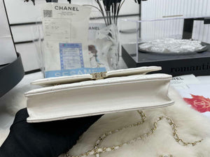 Chanel AP2844 Wallet on chain Lambskin bag with top handle Light gold White - Default Title - View 6