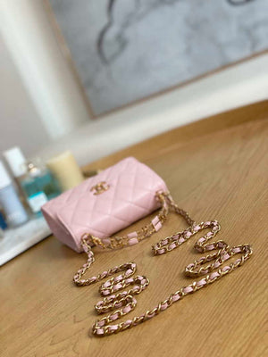 Chanel AP2944 Clutch with Chain Lambskin Light Pink - Default Title - View 5